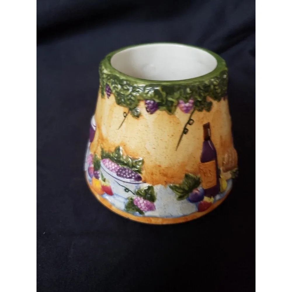 Yankee Candle Small  JAR CANDLE SHADE Wine, Fruit & Cheese Themed